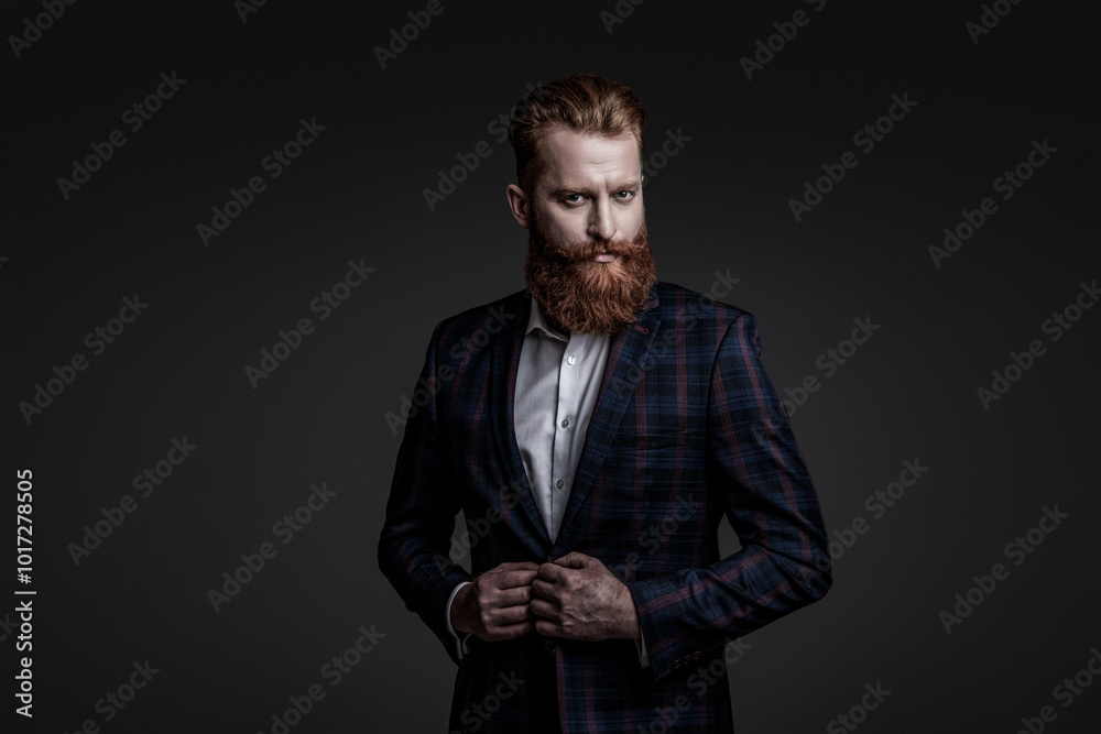 Bespoke suit. Bearded man in tailored formal menswear. Man businessman in bespoke formalwear. Business man in elegant tailored suit. Formal tailored suit. Gentleman menswear. Fashion sense Bespoke suit. Bearded man in tailored formal menswear. Man businessman in bespoke formalwear. Business man in elegant tailored suit. Formal tailored suit. Gentleman menswear. Fashion sense
