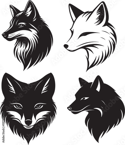 Arctic Fox head silhouette