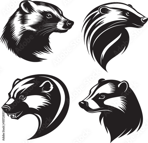 Honey Badger head silhouette