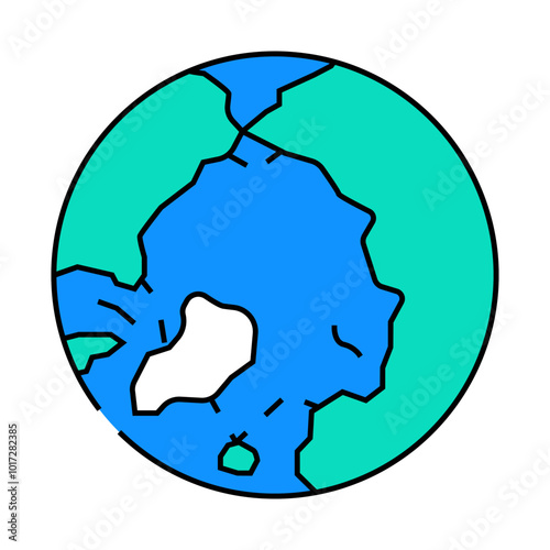 arctic ocean map line icon vector. arctic ocean map sign. isolated symbol illustration