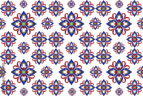 This bold, symmetrical floral design touch of elegance and sophistication to any fabric or décor project.