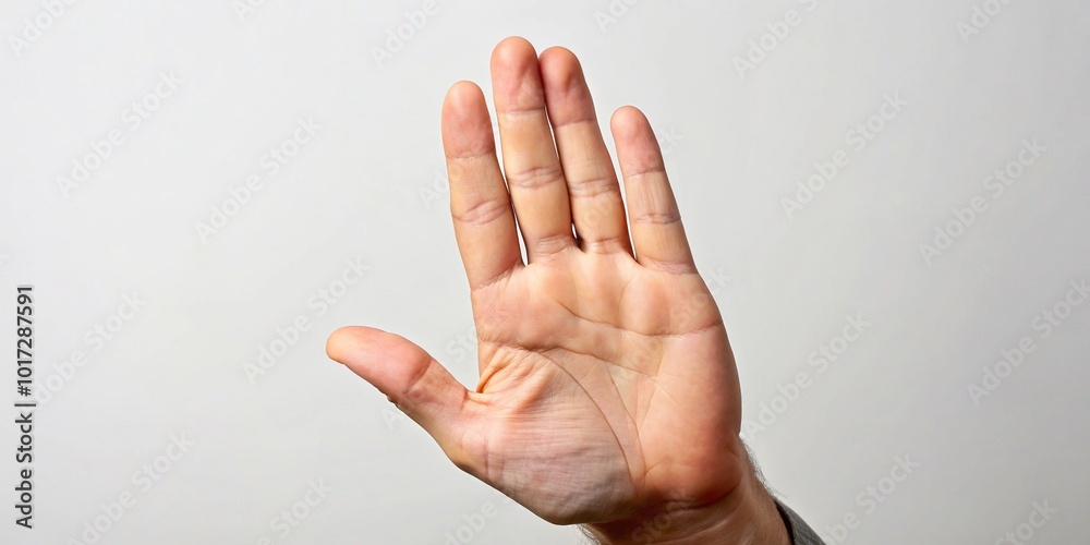 A solitary hand with fingers closed, except for the index and middle fingers forming a A solitary hand with fingers closed, except for the index and middle fingers forming a