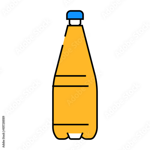 beverage water plastic bottle line icon vector. beverage water plastic bottle sign. isolated symbol illustration