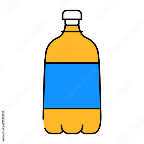 soda plastic bottle line icon vector. soda plastic bottle sign. isolated symbol illustration