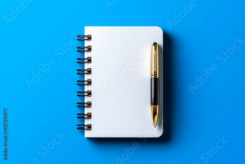 Minimalist icon of a single notebook and pen, representing focus and simplicity in essentialism photo