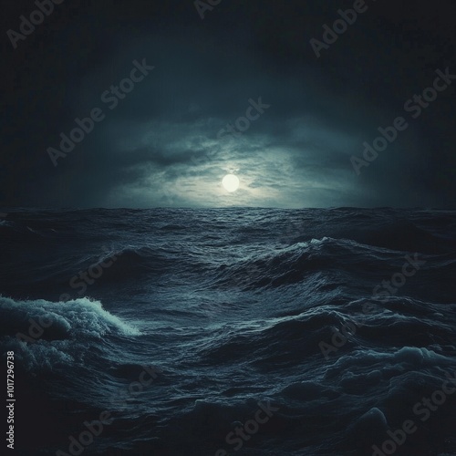 Deep quote over a dark ocean with soft waves at night, creating a calming and contemplative Facebook image.