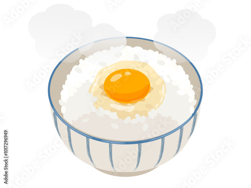 卵かけご飯のベクターイラスト