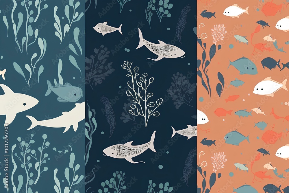 seamless pattern with fishes