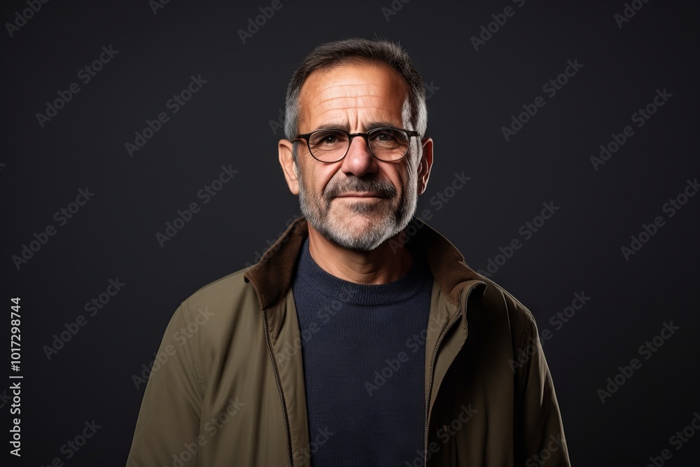 Portrait of a handsome mature man with glasses. Isolated on black background. Portrait of a handsome mature man with glasses. Isolated on black background.