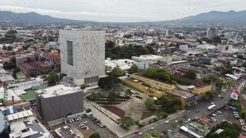 aerial view of Asamblea Legislativa in San Jose city Costa Rica