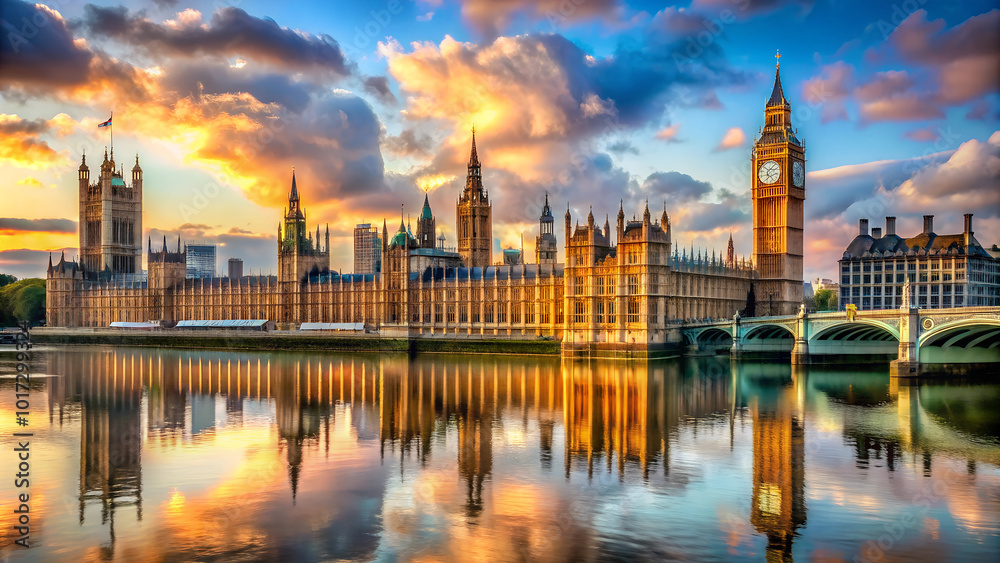 Obraz premium houses of parliament at night