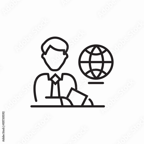 journalist man newscast icon sign vector