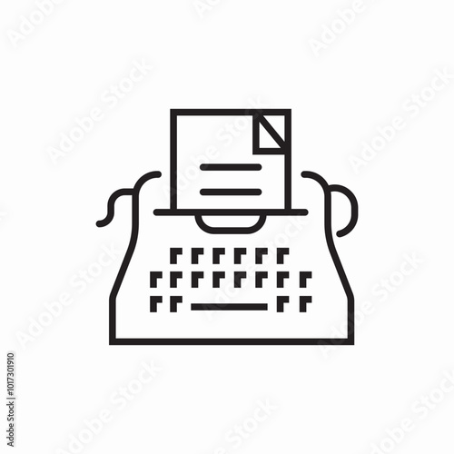 vintage typewriter icon sign vector