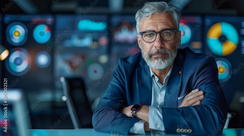 Executive Working in a Modern Office Setting Executive Working in a Modern Office Setting