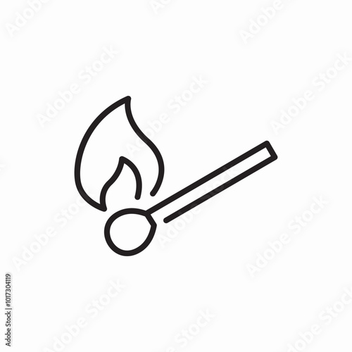burn light match icon sign vector
