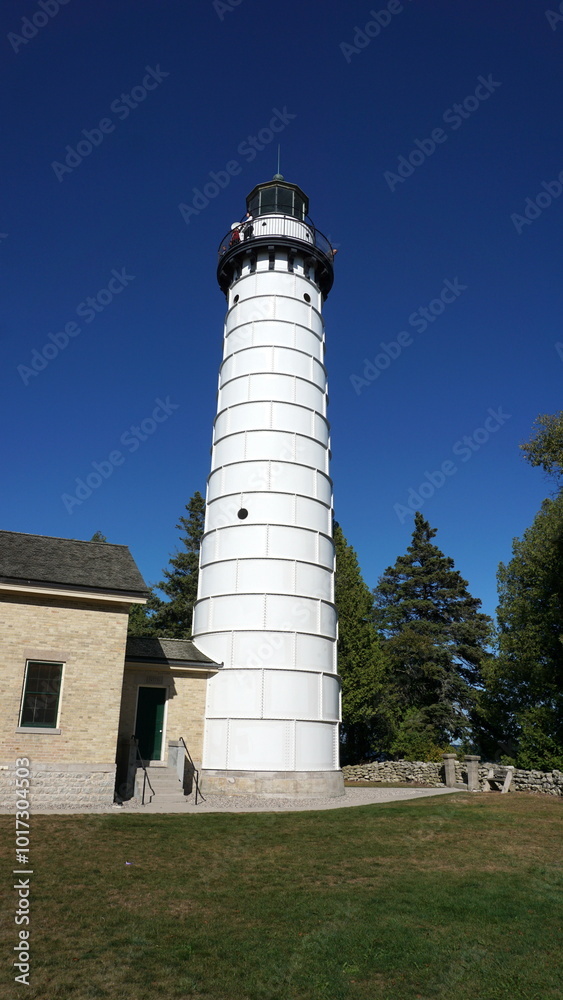 Cana Island Lighthouse on a Clear Day in Door County, Wisconsin Cana Island Lighthouse on a Clear Day in Door County, Wisconsin