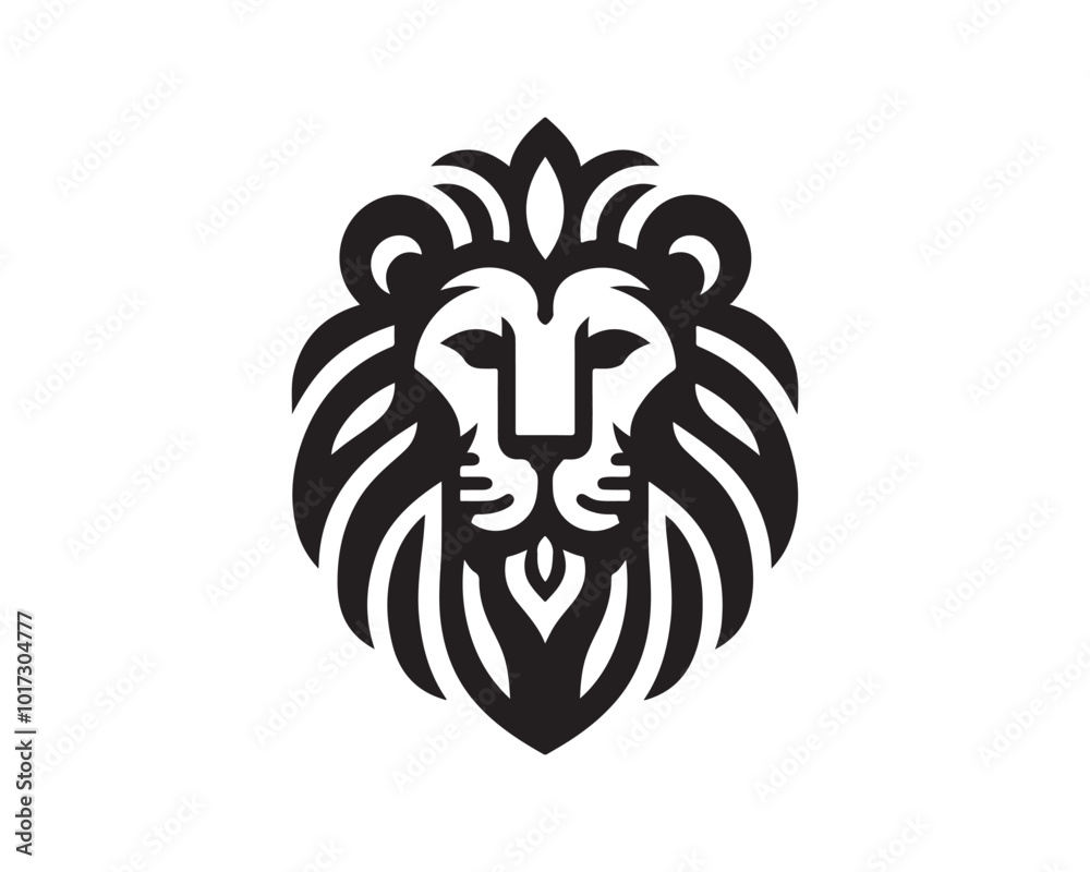 Obraz premium Lion Head Logo Design Vector illustration