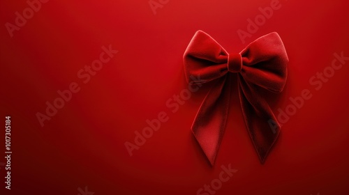 Holiday ribbon bow. Design element for greeting card poster