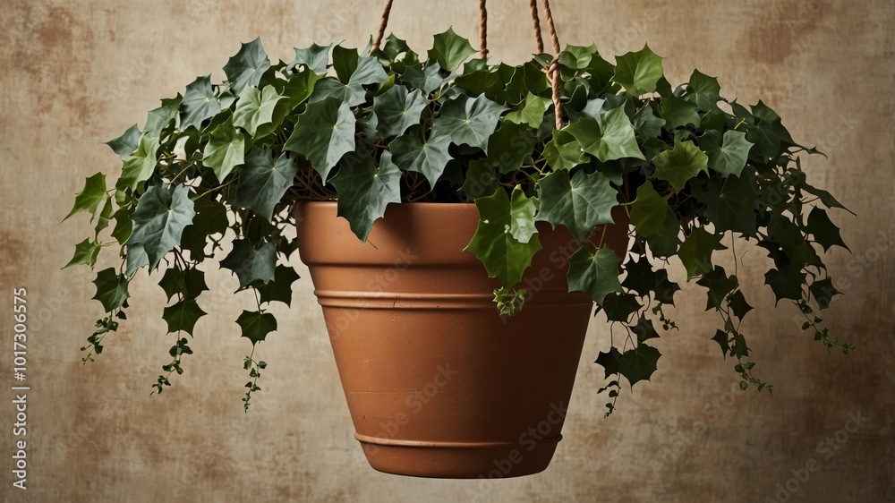 English Ivy in a Hanging Terracotta Pot English Ivy in a Hanging Terracotta Pot