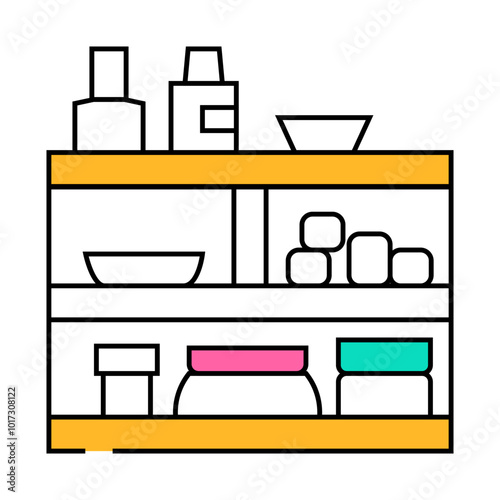 makeup organiser bathroom interior line icon vector. makeup organiser bathroom interior sign. isolated symbol illustration