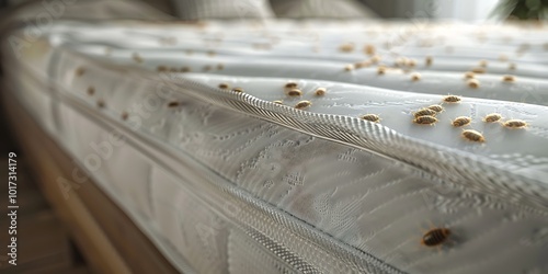 Interior of a double bed with pillows and plaids