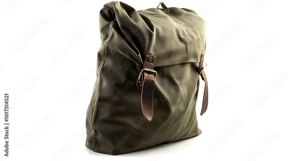 soldier green bag on white isolated background soldier green bag on white isolated background