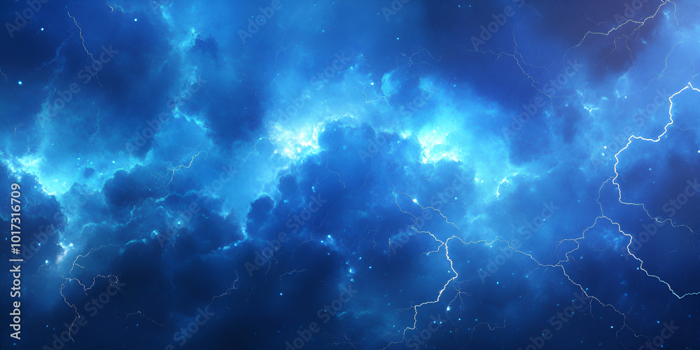 Dramatic Storm Clouds with Electric Blue Light Dramatic Storm Clouds with Electric Blue Light