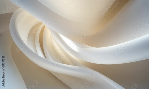 Soft, flowing cream-colored fabric drapes gracefully, creating a luxurious and delicate texture.