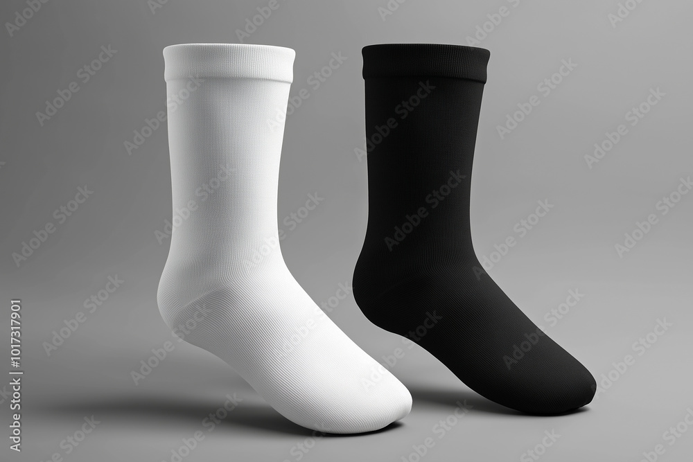 Blank Black and White Short Socks for Mockup Blank Black and White Short Socks for Mockup