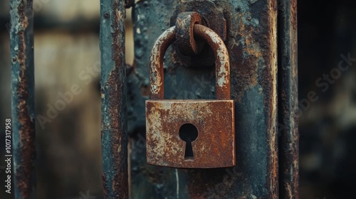 Rusty gate lock.