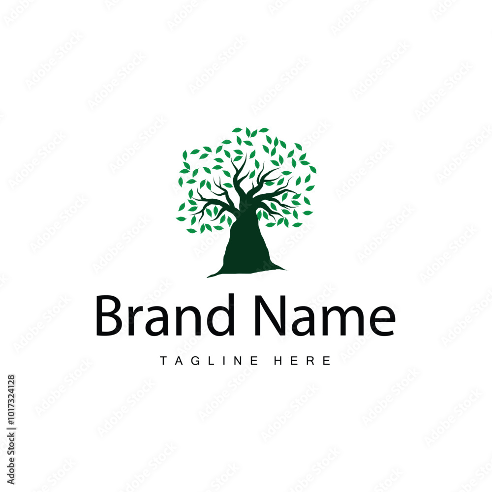 Fototapeta premium green nature education kids playground tree logo illustration and play tree design