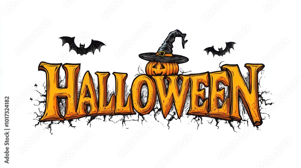 Title design for Halloween with decoration Title design for Halloween with decoration