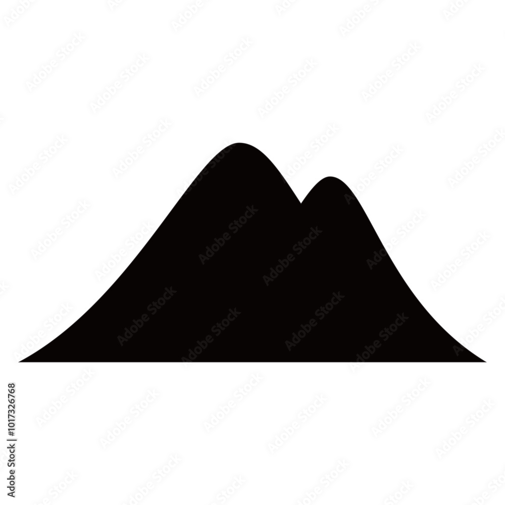 illustration of a mountain icon with two peaks