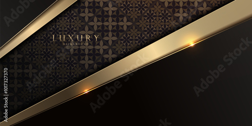 Luxurious Elegant Black and Gold Geometric Design, Abstract Elegance for HD Wallpaper, Web, and More, Stylish Graphics for Cover Design, Menu Templates and Web Graphics