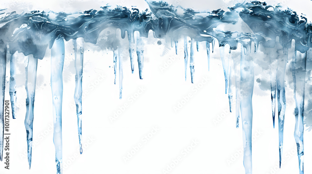 Icicles and Frost Frame Background Icicles and Frost Frame Background