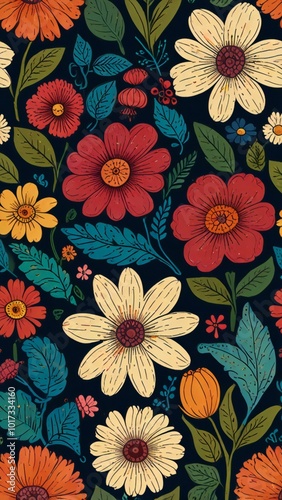 Wallpaper Mural floral background Torontodigital.ca