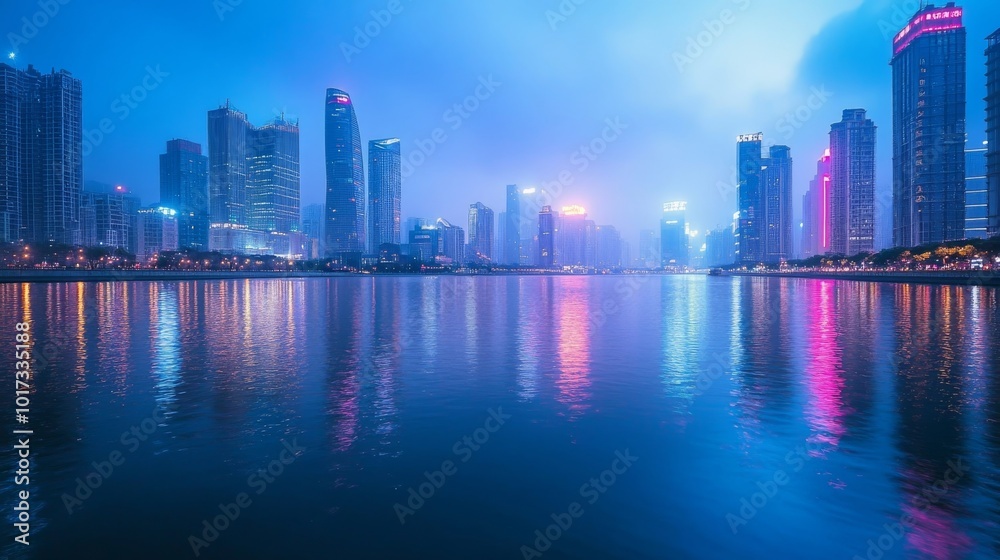 Fototapeta premium Guangzhou's urban glow.