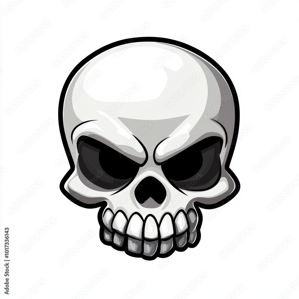 Obraz premium Cute cartoon skull symbol logo icon. The decoration element for Halloween.