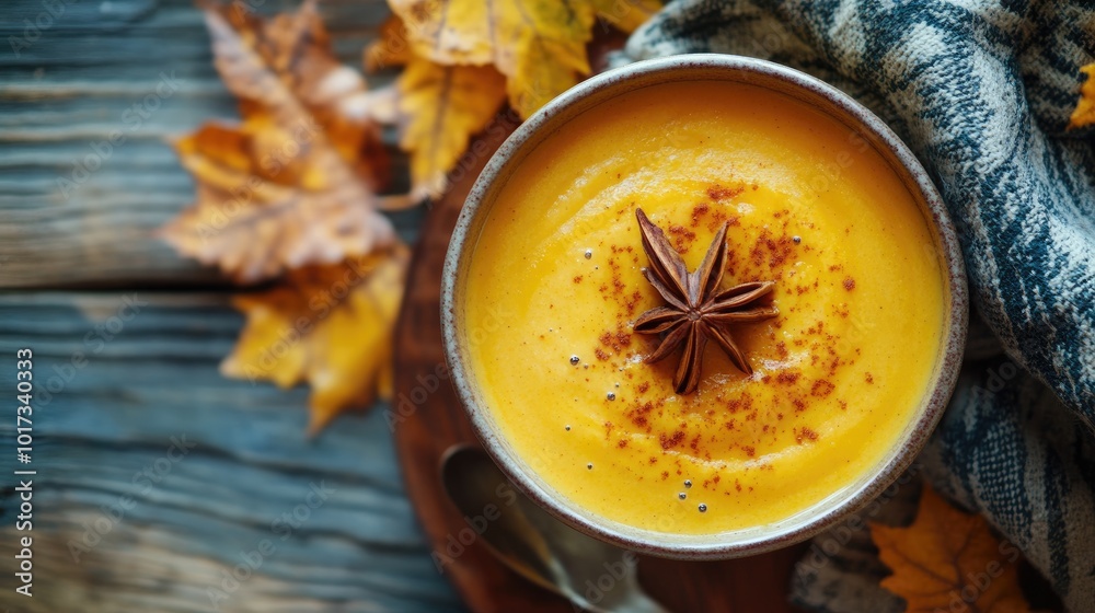 Pumpkin Pudding Top View Selective Focus Pumpkin Pudding Top View Selective Focus