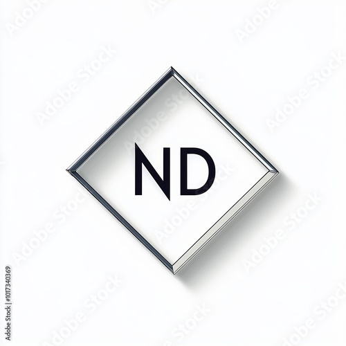 A minimalist design featuring the letters "ND" within a diamond shape.