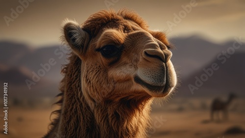 Camel over a blurry background