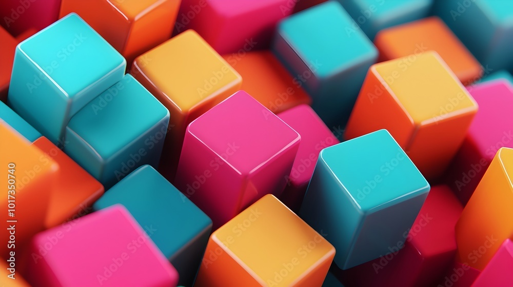 Vibrant Colorful 3D Cubes in a Dynamic Geometric Abstract Background Modern Minimalist Design with Bold Bright Shapes and Rhythmic Composition Vibrant Colorful 3D Cubes in a Dynamic Geometric Abstract Background Modern Minimalist Design with Bold Bright Shapes and Rhythmic Composition