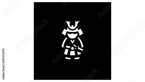 logo samurai flat cute