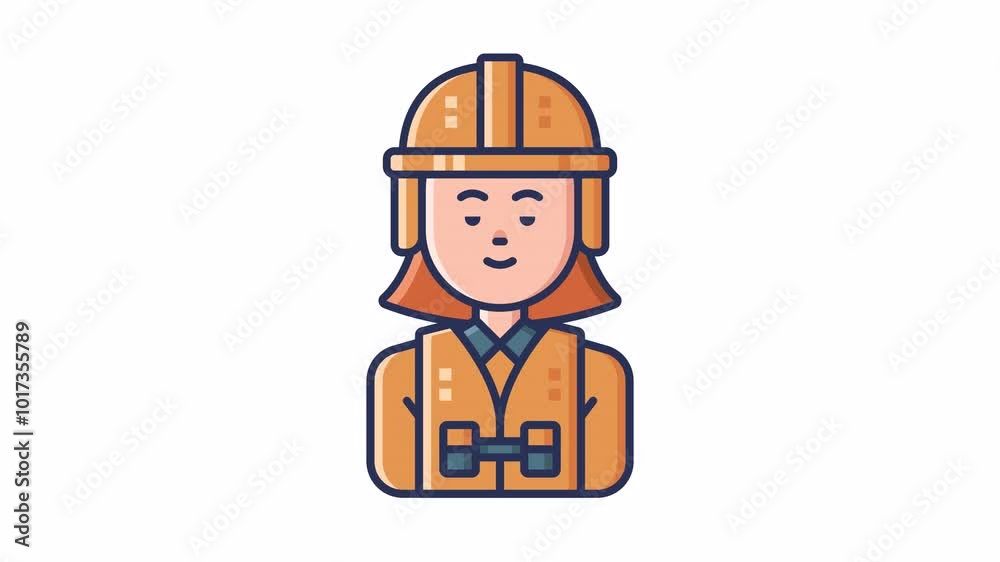 Animated avatar of a female wearing a army helmet and army suit, representing a military force. Animated avatar of a female wearing a army helmet and army suit, representing a military force.