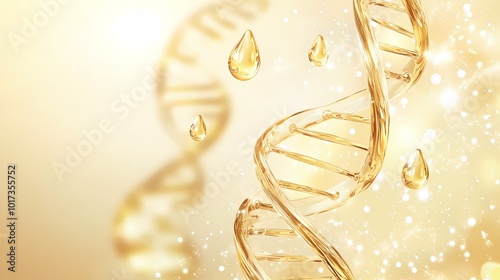 Digital Technology Golden White Double Helix DNA Poster Background