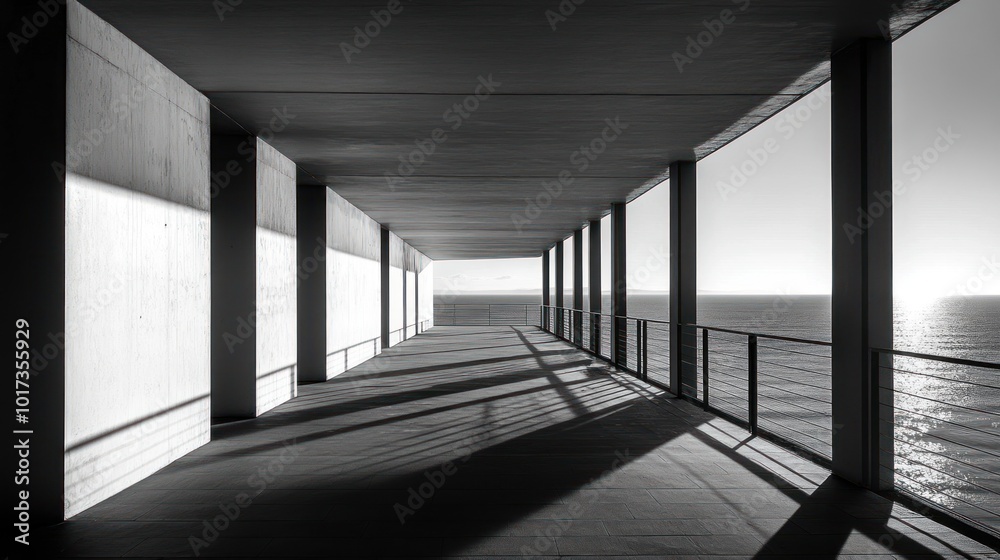 Concrete Corridor with Ocean View Concrete Corridor with Ocean View