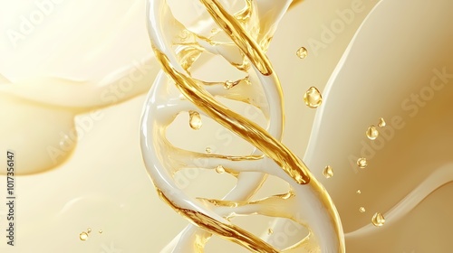 Digital Technology Golden White Double Helix DNA Poster Background