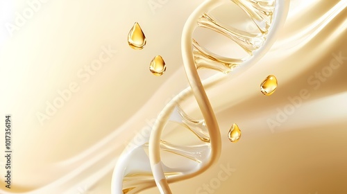 Digital Technology Golden White Double Helix DNA Poster Background
