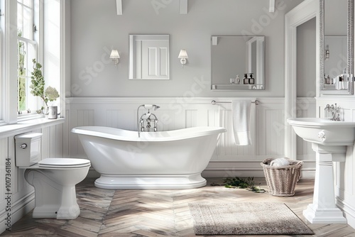 Discover the charm of timeless design with this classic white bathroom suite.