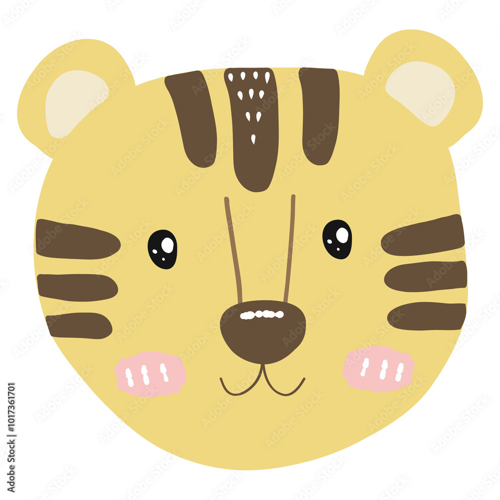Εκτύπωση καμβά Tigger, cute cartoon, boho animal,